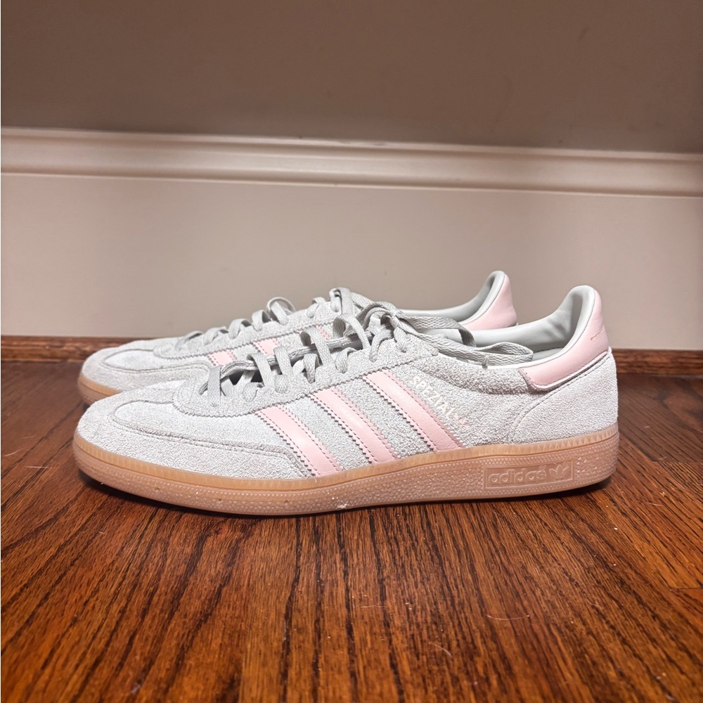 Adidas Women's Pink and White Sneakers